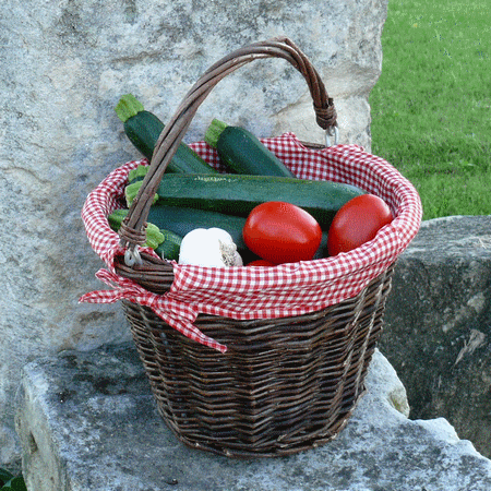 panier rond vichy